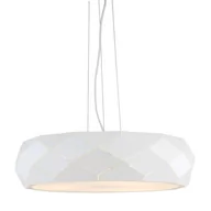 Lampy sufitowe - Light Prestige LAMPA wisząca REUS LP-8069/1P WH geometryczna OPRAWA okrągła zwis metalowy biały LP-8069/1P WH - miniaturka - grafika 1