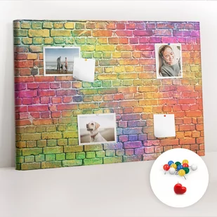 Organizer, Tablica korkowa 100x70 cm + Kolorowe Pinezki - Pomalowana ściana - Tablice i flipcharty - miniaturka - grafika 1