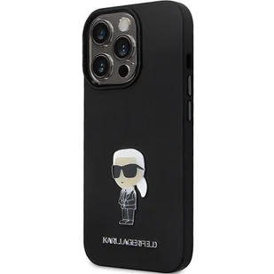 Etui Karl Lagerfeld KLHCP13LSMHKNPK na iPhone 13 Pro / 13 - czarne Silicone Ikonik Metal Pin - Etui i futerały do telefonów - miniaturka - grafika 2