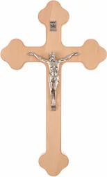 Drewniany klasyczny krzyż z pasyjką 30cm - Ikony i obrazy sakralne - miniaturka - grafika 1