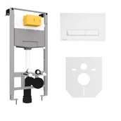 Stelaże i zestawy podtynkowe do WC - EXCELLENT INEX.SH2.1110.500 + INEX.PL230.150.WH + MATA Shiro 2.0 Stelaż Podtynkowy Do Miski WC + wsporniki + Platto przycisk BIAŁY + mata - miniaturka - grafika 1
