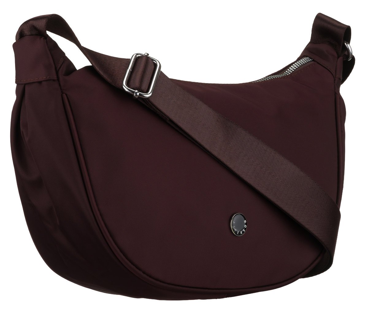 Torebka damska listonoszka PETERSON mała na suwak szeroki pasek na ramię modna burgundowa