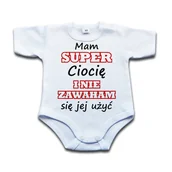 Body dla niemowląt - Mam super ciocię i nie zawaham się jej użyć - 80 krótki rękaw - miniaturka - grafika 1