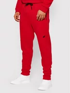Spodnie sportowe męskie - 4F Spodnie dresowe H4Z21-SPMD014 Czerwony Regular Fit - miniaturka - grafika 1