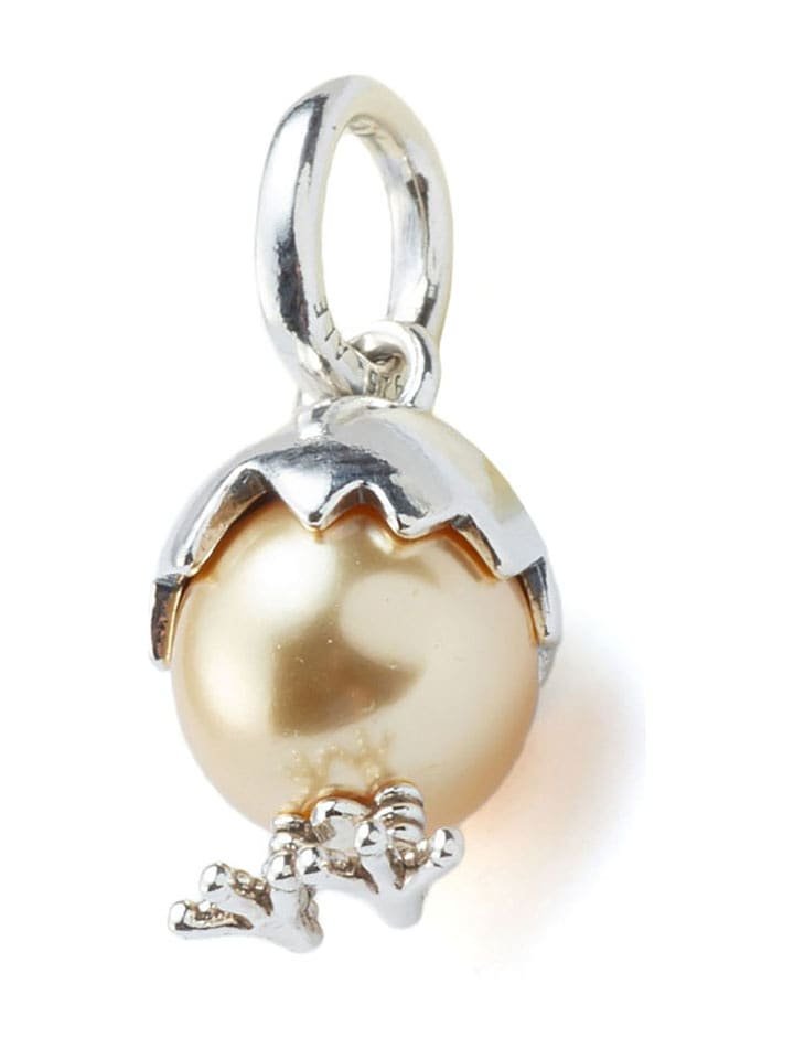Pandora Srebrna zawieszka z syntetyczną perłą