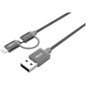 Kable USB - Unitek USB Lightning/micro USB 1.0m szary (Y-C4031GY) - miniaturka - grafika 1