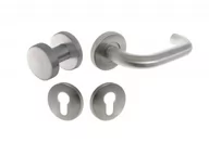 Klamki - Klamko-gałka PURE 8100/3020/6501 6612PZ stal nierdzewna prawa trzp. 8 mm, z tarczką okrągłą na wkładkę - miniaturka - grafika 1