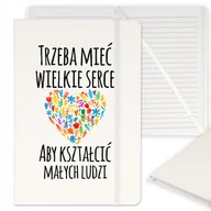 Notesy i bloczki - NOTES BIAŁY W LINIE Z GUMKĄ A5 DLA NAUCZYCIELA WZ - miniaturka - grafika 1