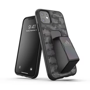 Adidas Sports etui kompatybilne z iPhone 11, uchwyt z podstawką, etui ochronne na telefon komórkowy kolor maskujący czarny iP1107187101 - Etui i futerały do telefonów - miniaturka - grafika 1