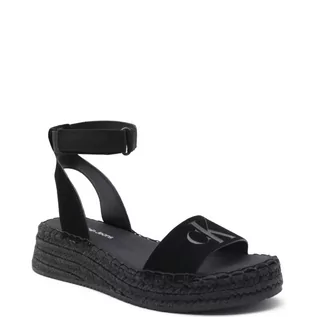 Sandały damskie - CALVIN KLEIN JEANS Sandały SPORTY WEDGE ROPE SU CON | z dodatkiem skóry - grafika 1