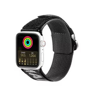 Dux Ducis Strap (Outdoor  Version) pasek Apple Watch Ultra, SE, 8, 7, 6, 5, 4, 3, 2, 1 (49, 45, 44, 42  mm) nylonowa opaska bransoleta czarno-srebrny - Akcesoria do smartwatchy - miniaturka - grafika 1