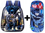 Plecaki szkolne i tornistry - Plecak przedszkolny szkolny dla chłopca dzieci do szkoły BATMAN + PIÓRNIK - miniaturka - grafika 1