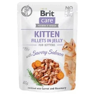 Mokra karma dla kotów - Brit Care Cat Kitten Fillets in Jelly Savory Salmon 85 g Łosoś - miniaturka - grafika 1