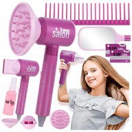 Zabawy w naśladowanie dorosłych - Zestaw Fryzjerski Dla Dzieci Z Suszarką I Akcesoriami - 8 Elem. Z974 - miniaturka - grafika 1