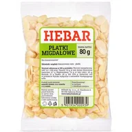 Bakalie - HEBAR PŁATKI MIGDAŁOWE 80G - miniaturka - grafika 1
