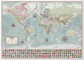 Mapy i plansze edukacyjne - Świat. Mapa polityczna ścienna, stylizowana - miniaturka - grafika 1