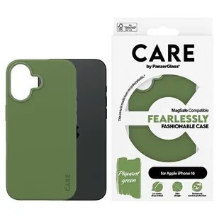 CARE by PanzerGlass Fashion Case iPhone 16 6.1" zielony/green MagSafe 1385 - Etui i futerały do telefonów - miniaturka - grafika 1