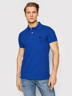 Koszulki męskie - Benetton United Colors Of Polo 3089J3178 Niebieski Slim Fit - grafika 1