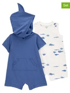 Pajacyki dla niemowląt - carter's Rampersy (2 szt.) w kolorze biało-niebieskim - miniaturka - grafika 1