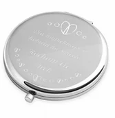 Lusterka do makijażu - Lusterko okrągłe srebrne z grawerem dla niej na walentynki Dzień Ko - miniaturka - grafika 1