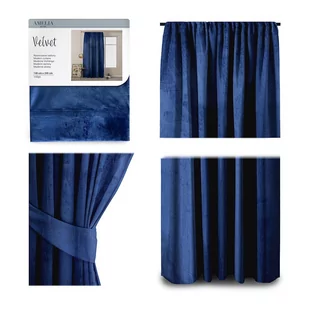 CURT/AH/VELVET/PLEAT/INDIGO/140X245/1PC - Zasłony - miniaturka - grafika 1