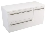 Szafki łazienkowe - Szafka Wisząca Z Blatem ATH 90 cm D Lewa - Biały Mat - Uchwyty Stal Szczotkowana - miniaturka - grafika 1