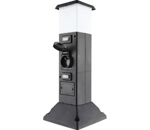 Solight PG05 - Lampa zewnętrzna z dwoma gniazdkami 1xE14/15W/230V IP44 czarny - Lampy ogrodowe - miniaturka - grafika 1