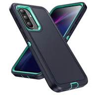 Etui i futerały do telefonów - Etui na telefon Samsung Galaxy A56 5G PC + silikon + EVA 3 w 1, odporne na wstrząsy, granatowe + jasne Wielobarwny Dark Blue + Light Cyan - miniaturka - grafika 1