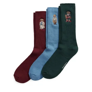 Zestaw 3 par wysokich skarpet męskich Polo Ralph Lauren 449P04718001 Kolorowy - Skarpetki męskie - miniaturka - grafika 1