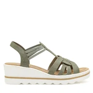 Sandały damskie - Sandały Rieker 67459-52 Zielony - miniaturka - grafika 1