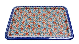 Ceramiczna taca do potraw Ceramika Bolesławiec - Tace i patery - miniaturka - grafika 1