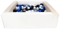 Suche baseny - Kwadratowy suchy basen z ekoskóry z 300 piłeczkami (biały, cappuccino/czarny, biały, transparentny, niebieski, szary) - miniaturka - grafika 1