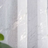 Firany - MARMA Firana gotowa na taśmie z ołowianką, szerokość 140cm x wysokość 250cm, kolor biały ze srebrnym zdobieniem - miniaturka - grafika 1