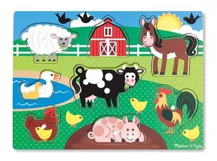 Melissa & Doug Puzzle drewniane Zwierzęta z farmy - Układanki dla dzieci - miniaturka - grafika 1