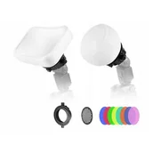 Akcesoria fotograficzne - Zestaw dyfuzorów LENSGO D235 Biały + nakładki - miniaturka - grafika 1