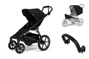 Wózek miejski Thule Urban Glide 4-wheel Black + Pałąk bezpieczeństwa + Osłona przeciwdeszczowa - Wózki dziecięce - miniaturka - grafika 1