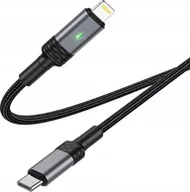 Kable USB - Borofone Kabel BU30 Lynk Smart power-off - Typ C na Lightning - PD 20W 1,2 metra czarny - miniaturka - grafika 1