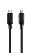 Kable USB - KABEL USB TYPE-CM USB MICRO M ŁADOWANIE/TRANSMISJA DANYCH, 1.5M, CZARNY - miniaturka - grafika 1