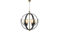 Lampy sufitowe - Lumina Deco Deco LAMPA WISZĄCA LOFT CZARNO-MOSIĘŻNA BERGEN W6 LDP 1232-6 (BK+MD) - miniaturka - grafika 1