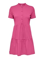 Sukienki - ONLY ONLMAY S/S Placket Dress Box JRS sukienka, Shocking Pink, S, Shocking Pink, S - miniaturka - grafika 1