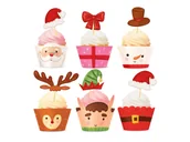 Ciasta i półprodukty do ciast - Zestaw dekoracji na babeczki na Boże Narodzenie- 12 szt. - miniaturka - grafika 1