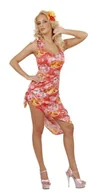 Sukienki - Widmann 77091 77091-minisukienka Hawaii, 1 sztuka, wielokolorowy nadruk z kwiatami i liśćmi palmowymi, asymetryczny krój, z poliestru, na plażę, lato, do ogrodu, na imprezę, kostium damski, rozmiar S - miniaturka - grafika 1