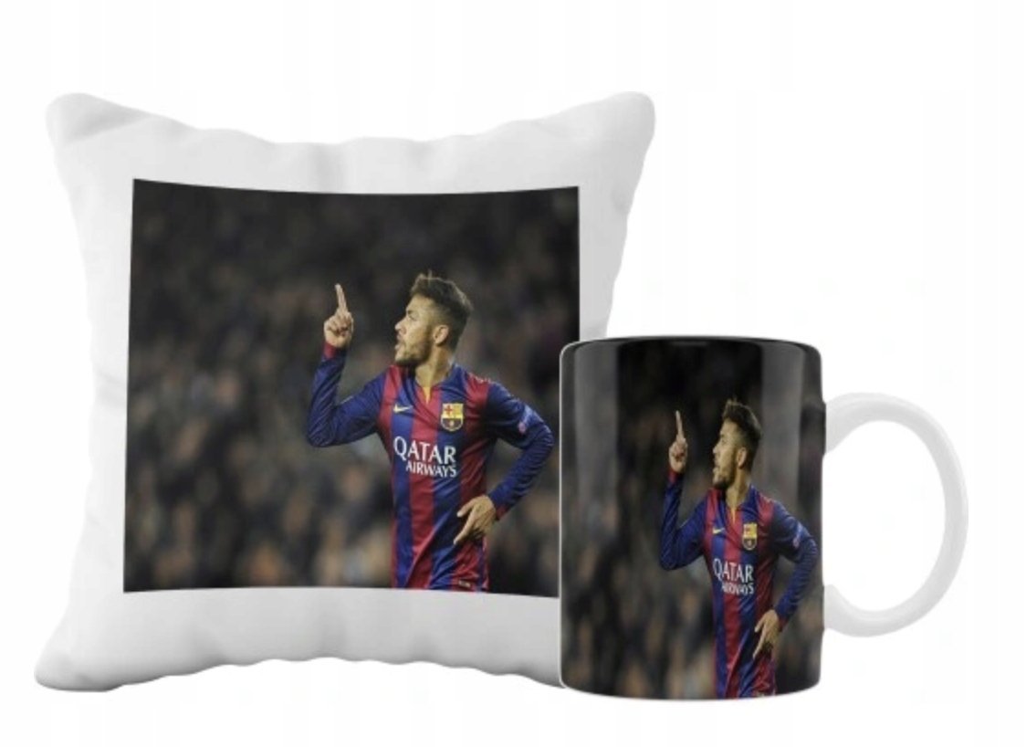 ZESTAW PODUSZKA + KUBEK Prezent NEYMAR JR BARCELONA + IMIĘ 31