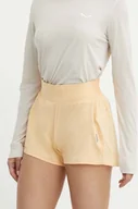Spodenki damskie - Helly Hansen szorty outdoorowe Tech kolor żółty gładkie high waist 48551 - miniaturka - grafika 1