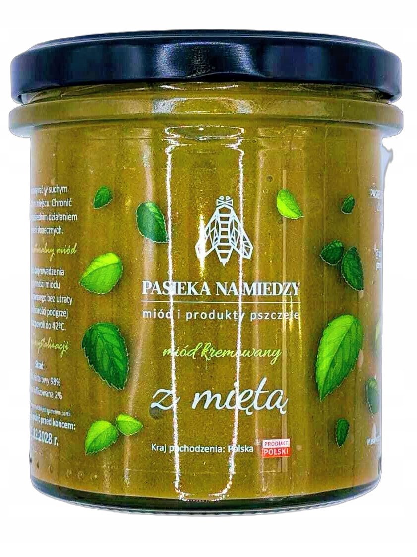 Miód kremowany z mięta 450g Naturalny miód Polski