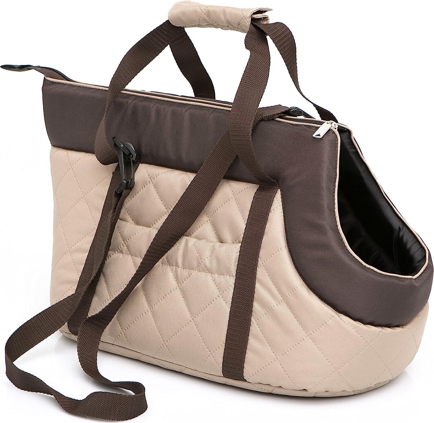 PillowPrim torba transportowa dla psa torba transportowa dla małych i średnich psów szczeniąt kotów, plecak beżowy - od 5 kg