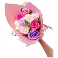 Sztuczne kwiaty - Bukiet róże kwiaty mydlane pachnące 37 cm 9szt PREZENT na DZIEŃ KOBIET - miniaturka - grafika 1