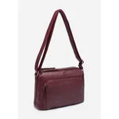 Torebki damskie - Stylowa Pojemna Listonoszka Torebka Damska Czerwona LUIGISANTO Pasek - miniaturka - grafika 1