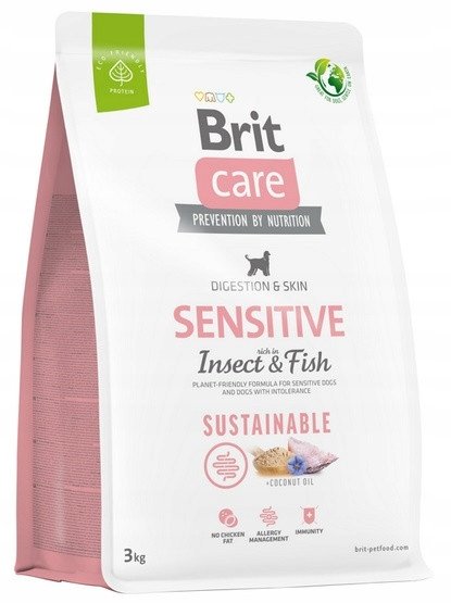 Brit Care Dog Sustainable Sensitive, ryba i insekty - 3 kg