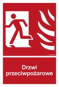 Systemy ekspozycyjne i znaki informacyjne - BC052 DRZWI PRZECIWPOŻAROWE LEWOSTRONNE, PS - PŁYTA PCV 1MM FOTOLUMINESCENCYJNA; (150X222MM) - miniaturka - grafika 1